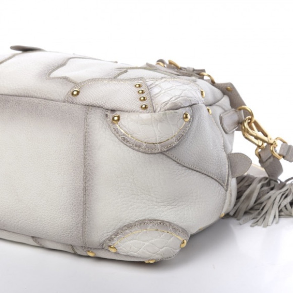 Authentic Prada Cervo Patchwork Fringe Bowler Bia… - image 6